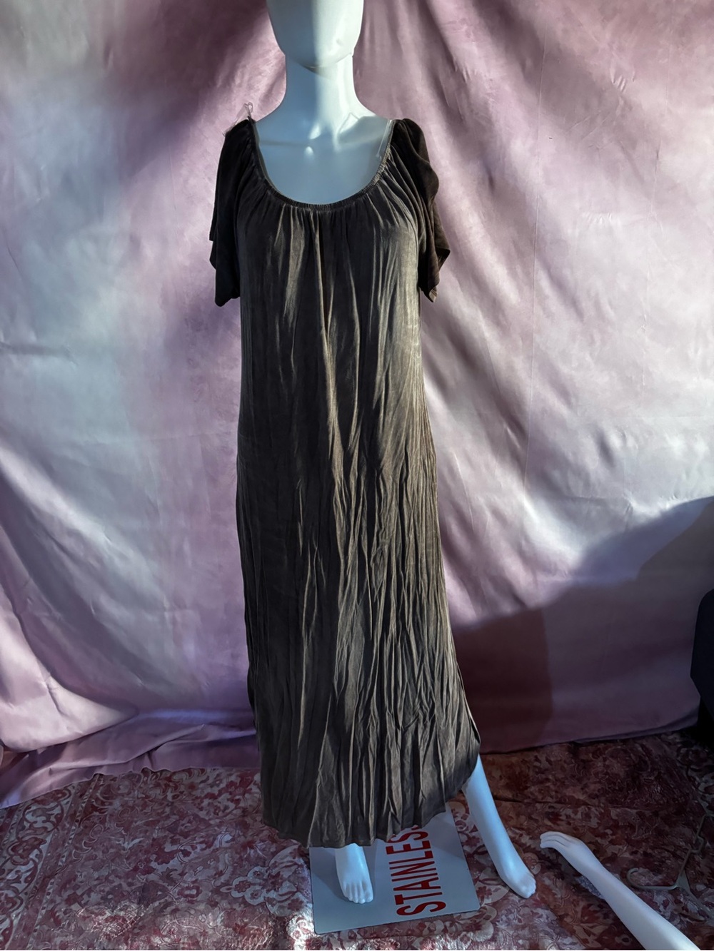 Cato Black Short-Sleeve Maxi Dress